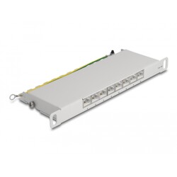 Panel krosowy 10" 0,5U 8-portowy Cat.6A szary Delock 66871