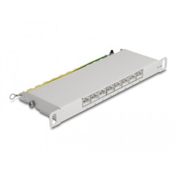 Panel krosowy 10" 0,5U 8-portowy Cat.6A szary Delock 66871