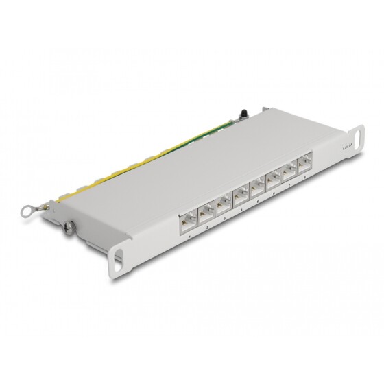 Panel krosowy 10" 0,5U 8-portowy Cat.6A szary Delock 66871