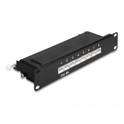 Panel krosowy 10" 1U 8-portowy Cat.6A czarny Delock 66872