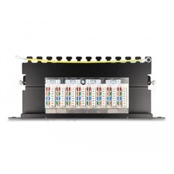 Panel krosowy 10" 1U 8-portowy Cat.6A czarny Delock 66872