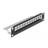 Panel krosowy Keystone 10&quot; 1U 12-portowy z listwą przeciwnaprężeniową czarny Delock 66874
