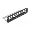 Panel krosowy Keystone 10&quot; 1U 12-portowy z listwą przeciwnaprężeniową czarny Delock 66874