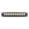 Panel krosowy Keystone 10&quot; 1U 12-portowy z listwą przeciwnaprężeniową czarny Delock 66874