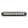 Panel krosowy Keystone 10" 1U 12-portowy z listwą przeciwnaprężeniową czarny Delock 66874
