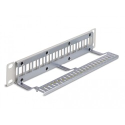 Panel krosowy Keystone 10" 1U 12-portowy z listwą przeciwnaprężeniową szary Delock 66875