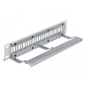 Panel krosowy Keystone 10" 1U 12-portowy z listwą przeciwnaprężeniową szary Delock 66875