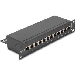 Panel krosowy 10" 12-portowy Cat.6 czarny Delock 43297