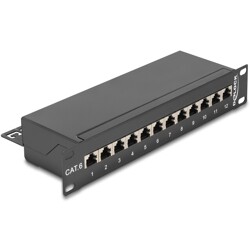 Panel krosowy 10" 12-portowy Cat.6 czarny Delock 43297