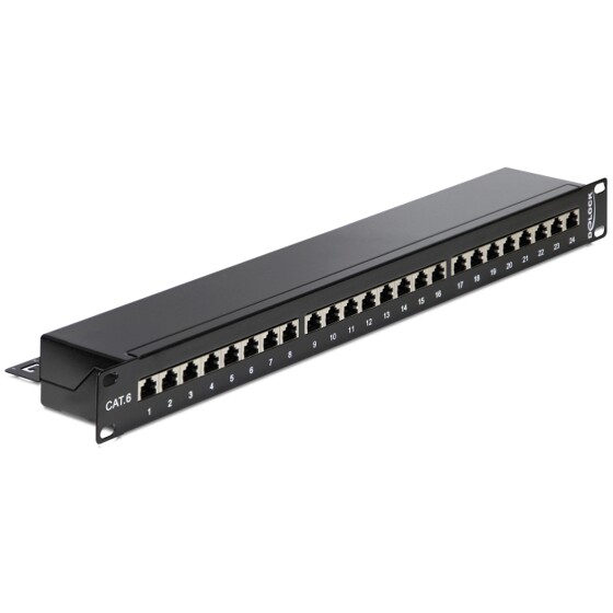 Panel krosowy 19" 1U 24-portowy Cat.6 czarny Delock 43298