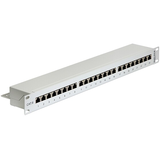 Panel krosowy 19" 1U 24-portowy Cat.6 szary Delock 43300