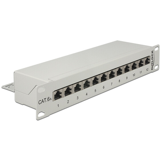 Panel krosowy 10" 12-portowy Cat.6A szary Delock 43308