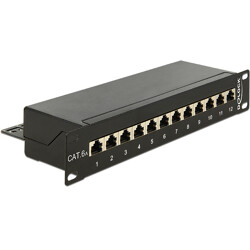 Panel krosowy 10" 12-portowy Cat.6A czarny Delock 43310