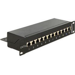 Panel krosowy 10" 12-portowy Cat.6A czarny Delock 43310
