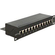 Panel krosowy 10" 12-portowy Cat.6A czarny Delock 43310