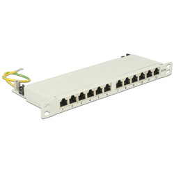 Panel krosowy 10" 0,5U 12-portowy Cat.6A szary Delock 43311