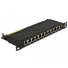 Panel krosowy 10&quot; 0,5U 12-portowy Cat.6A czarny Delock 43312