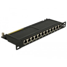 Panel krosowy 10" 0,5U 12-portowy Cat.6A czarny Delock 43312