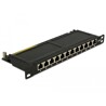 Panel krosowy 10" 0,5U 12-portowy Cat.6A czarny Delock 43312