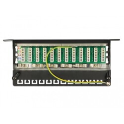 Panel krosowy 10" 0,5U 12-portowy Cat.6A czarny Delock 43312