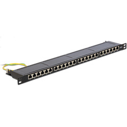 Panel krosowy 19" 0,5U 24-portowy Cat.6 czarny Delock 43316