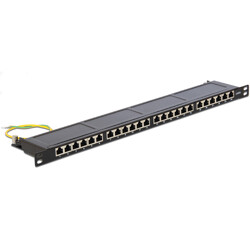 Panel krosowy 19" 0,5U 24-portowy Cat.6 czarny Delock 43316