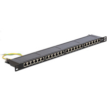Panel krosowy 19" 0,5U 24-portowy Cat.6 czarny Delock 43316