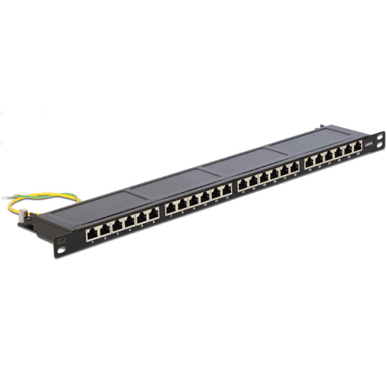 Panel krosowy 19" 0,5U 24-portowy Cat.6 czarny Delock 43316
