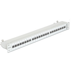 Panel krosowy 19" 1U 24-portowy Cat.6A szary Delock 43319