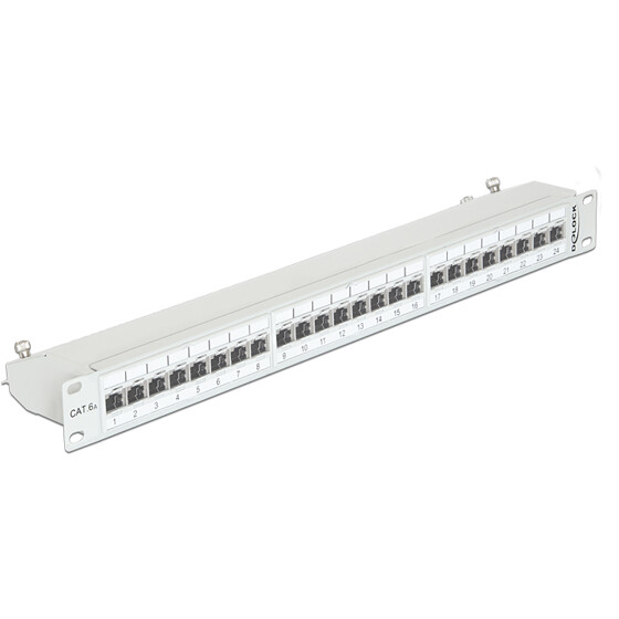 Panel krosowy 19" 1U 24-portowy Cat.6A szary Delock 43319