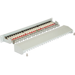 Panel krosowy 19" 1U 24-portowy Cat.6A szary Delock 43319
