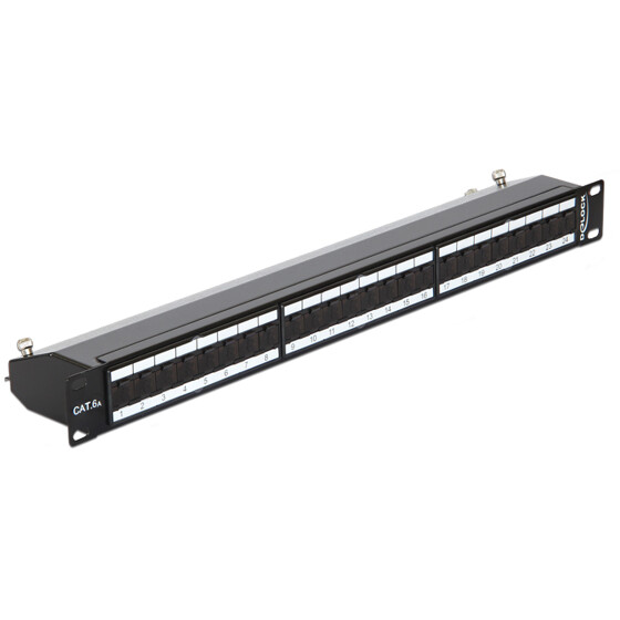 Panel krosowy 19" 24-portowy Cat.6A czarny Delock 43320