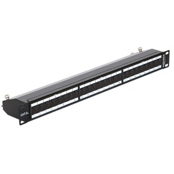 Panel krosowy 19" 24-portowy Cat.6A czarny Delock 43320