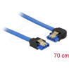 Kabel SATA 6 Gb/s prosty 70cm niebieski prosty-lewy pozłacane zatrzaski HTPC Delock 84986