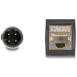 Przewód adapter M12 D-coded 4-pin męski - RJ45 Cat.5e żeński PUR 50cm Delock 60571