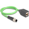 Przewód adapter M12 D-coded 4-pin męski - RJ45 Cat.5e żeński PUR 50cm Delock 60571