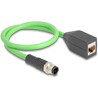 Przewód adapter M12 D-coded 4-pin męski - RJ45 Cat.5e żeński PUR 50cm Delock 60571