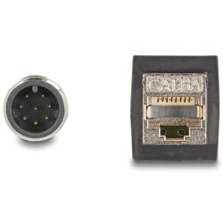 Przewód adapter M12 A-coded 8-pin męski - RJ45 Cat.5e żeński PUR 50cm Delock 60570