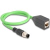 Przewód adapter M12 A-coded 8-pin męski - RJ45 Cat.5e żeński PUR 50cm Delock 60570