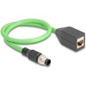 Przewód adapter M12 A-coded 8-pin męski - RJ45 Cat.5e żeński PUR 50cm Delock 60570