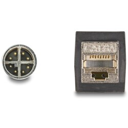 Przewód adapter M12 X-coded 8-pin męski - RJ45 Cat.5e żeński PUR 50cm Delock 60572