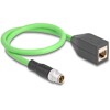Przewód adapter M12 X-coded 8-pin męski - RJ45 Cat.5e żeński PUR 50cm Delock 60572
