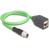 Przewód adapter M12 X-coded 8-pin męski - RJ45 Cat.5e żeński PUR 50cm Delock 60572