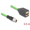 Przewód adapter M12 X-coded 8-pin męski - RJ45 Cat.5e żeński PUR 50cm Delock 60572