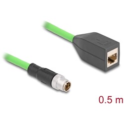 Przewód%20adapter%20M12%20X-coded%208-pin%20męski%20-%20RJ45%20Cat.5e%20żeński%20PUR%2050cm%20Delock%2060572