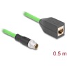 Przewód adapter M12 X-coded 8-pin męski - RJ45 Cat.5e żeński PUR 50cm Delock 60572