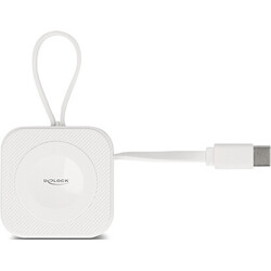 Podkładka ładująca USB-C do Apple Watch biała magnetyczna Delock 83023 Podkładka ładująca USB-C do Apple Watch biała magnetyczna Delock 83023