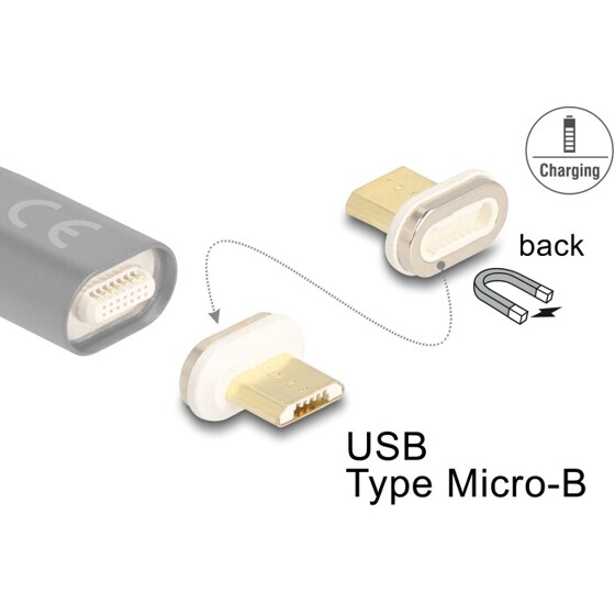 Adapter magnetyczny USB typ micro-B męski Delock 66575