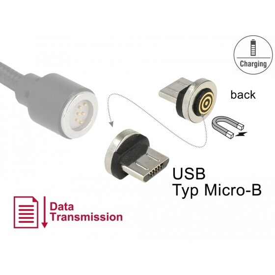 Adapter magnetyczny USB typ micro-B męski Delock 65932