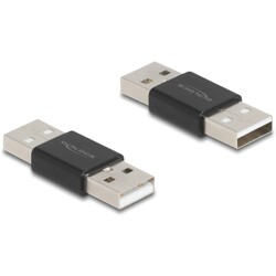 Adapter USB 2.0 typ A męsko-męski metalowy Delock 65108